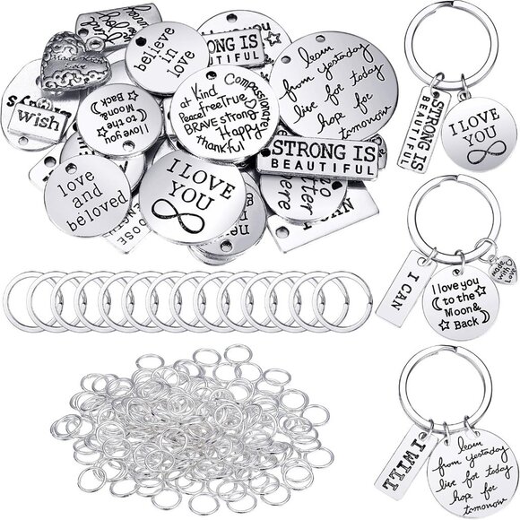259 Pieces Inspirational Motivational Keychains Charms Pendant Bulk Keychains In - Picture 1 of 7